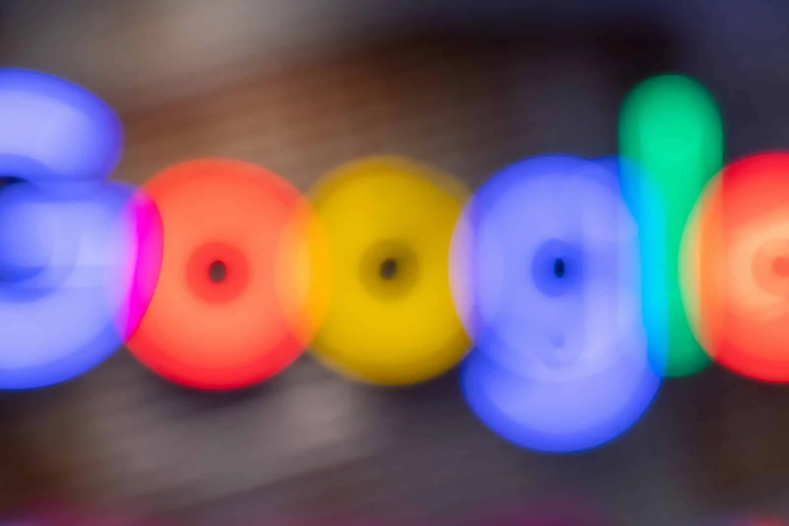 a blurry photo of the Google logo